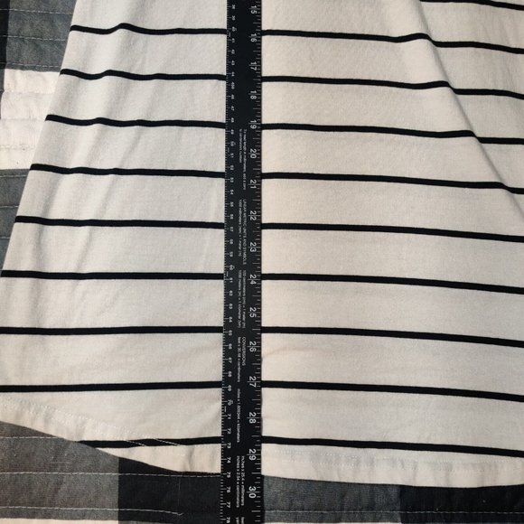 Women's Kancystore XL black/white Striped Long Sleeve Top Button - Picture 6 of 9